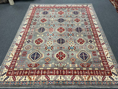 Grey 8X10 Kazak Hand Made Wool Rug # 14439