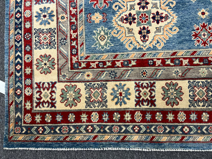 Blue 8X10 Kazak Handmade Wool Rug # 14441