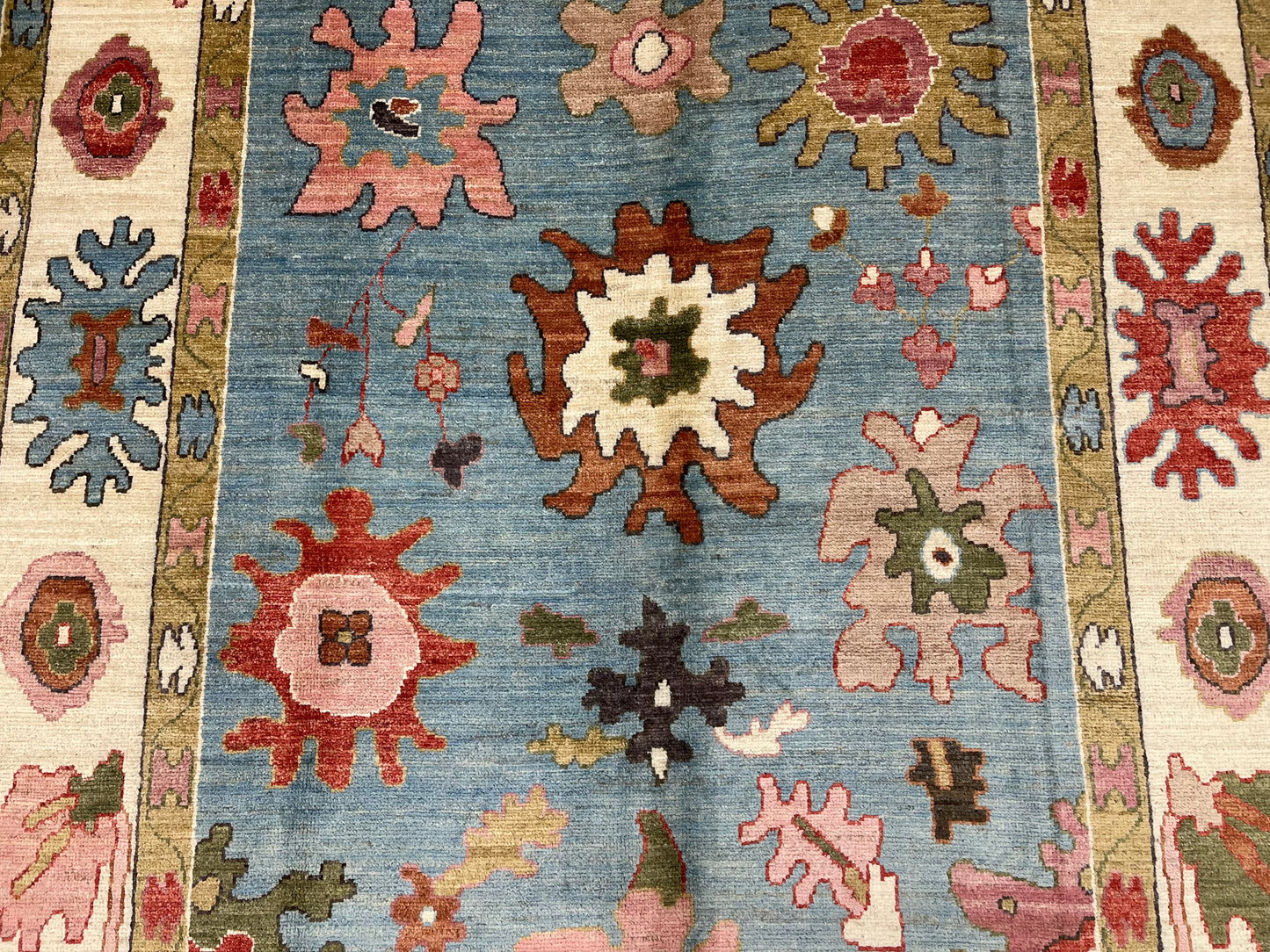Oushak Light Blue 6X9 Handmade Wool Rug # 12225