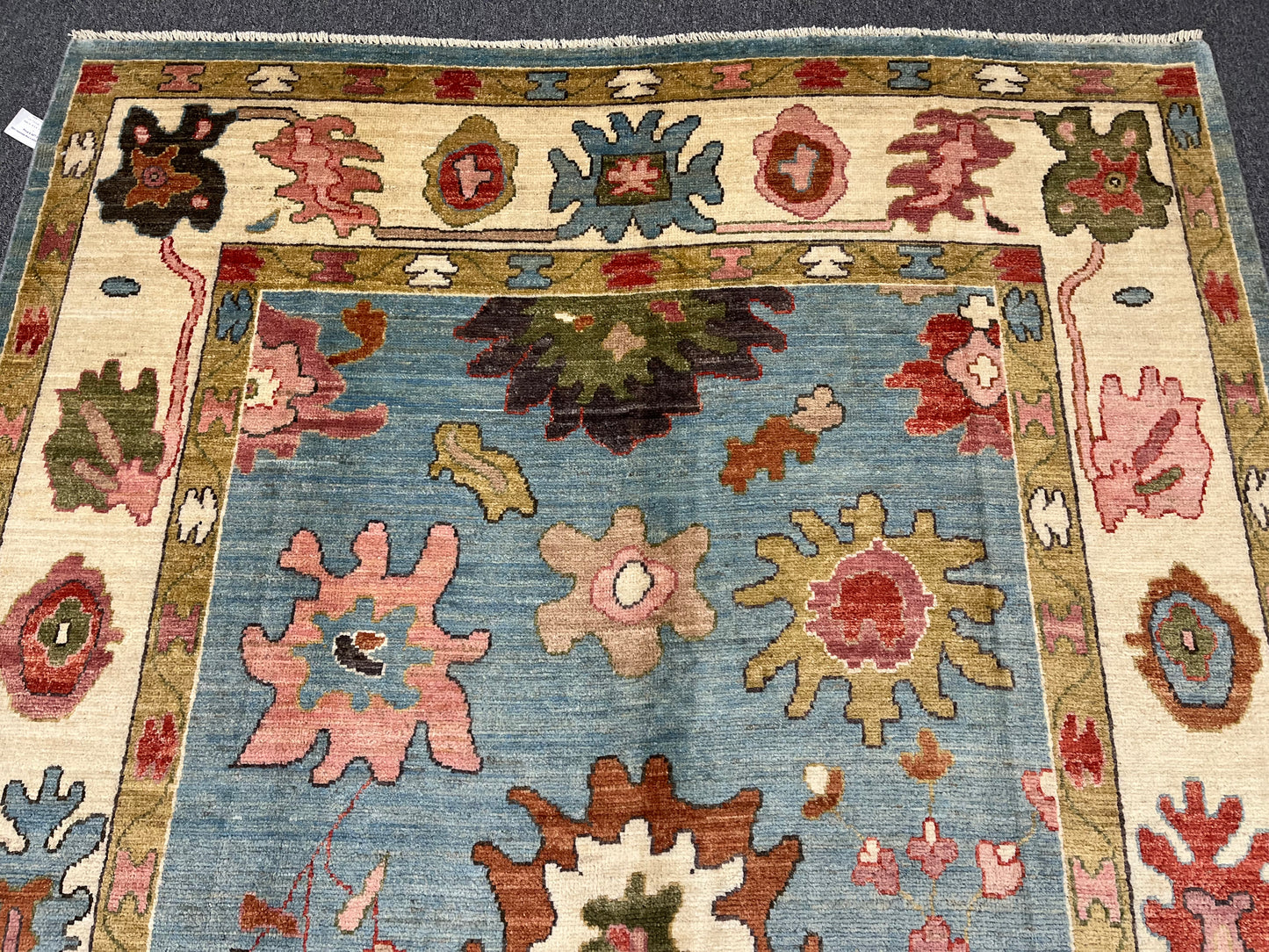 Oushak Light Blue 6X9 Handmade Wool Rug # 12225