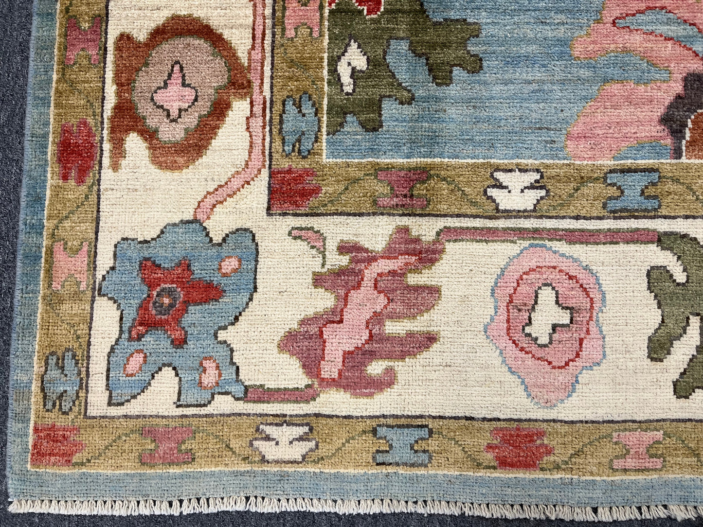 Oushak Light Blue 6X9 Handmade Wool Rug # 12225
