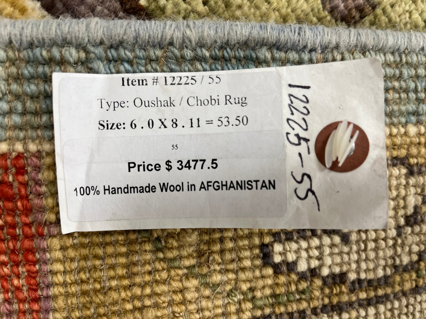 Oushak Light Blue 6X9 Handmade Wool Rug # 12225