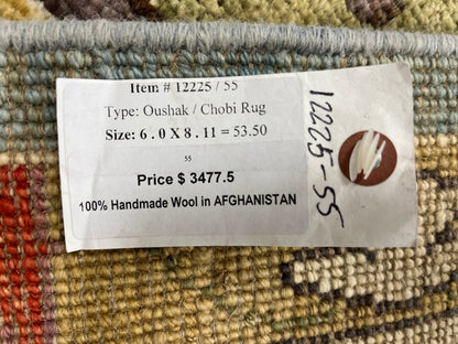 Oushak Light Blue 6X9 Handmade Wool Rug # 12225