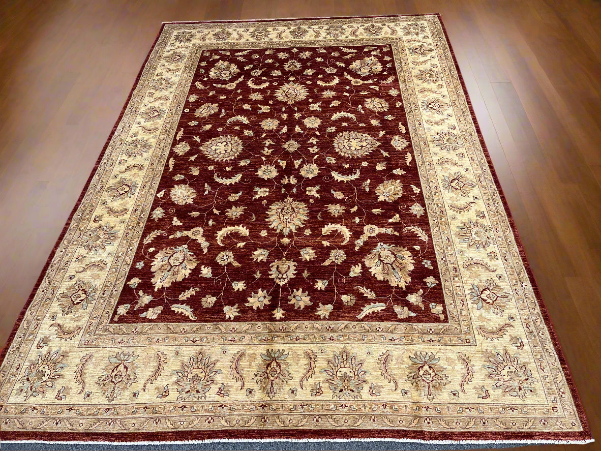 Rest/Ivory 9X13 Chobi Ziegler Handmade Wool Rug # 7912