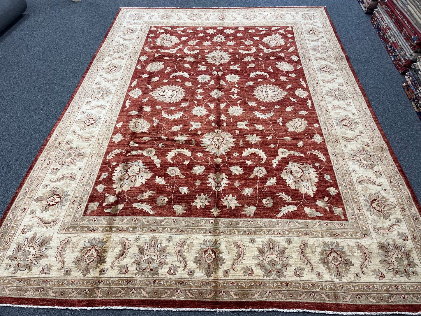 Rest/Ivory 9X13 Chobi Ziegler Handmade Wool Rug # 7912