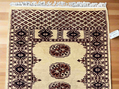 Geometric Bokhara 3X4 Handmade Wool Rug # 1-4