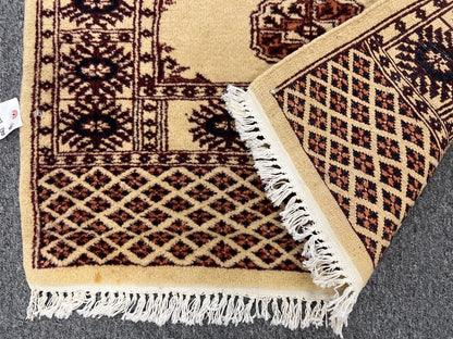 Geometric Bokhara 3X4 Handmade Wool Rug # 1-4