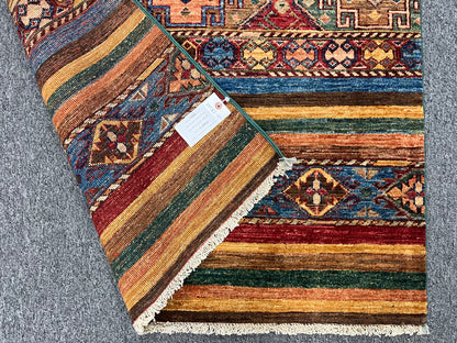 Multicolor Khorjin 3X5 Handmade Wool Rug # 14582