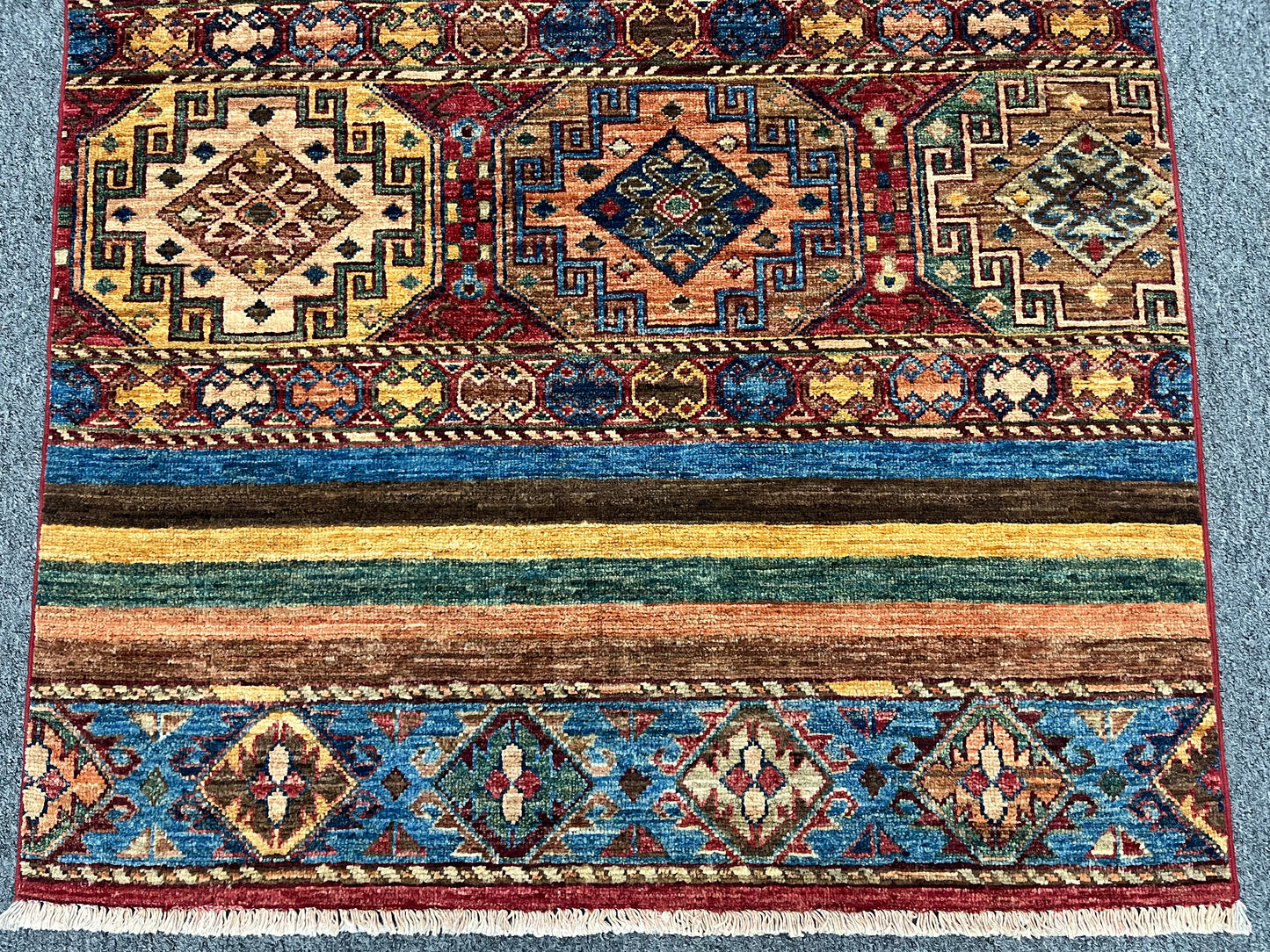 Multicolor Khorjin 3X5 Handmade Wool Rug # 14583