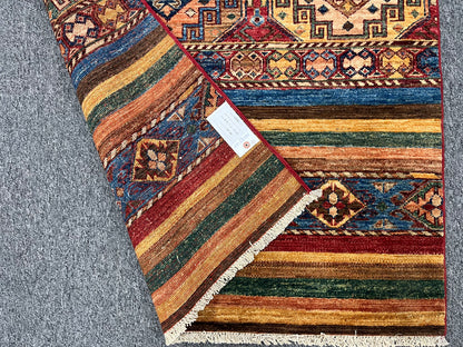 Multicolor Khorjin 3X5 Handmade Wool Rug # 14583