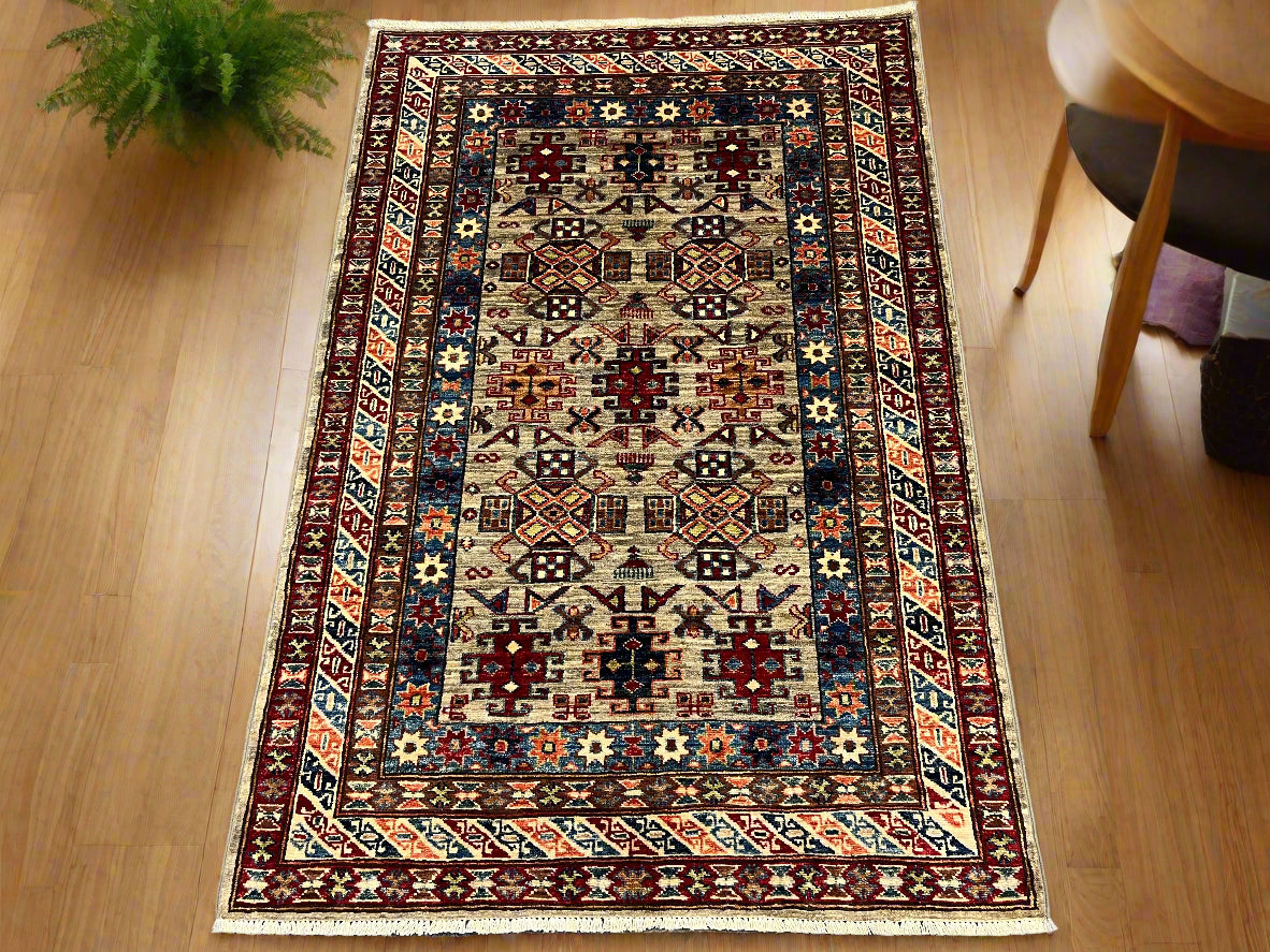 Super Kazak 3X5 Handmade Wool Rug # 14579