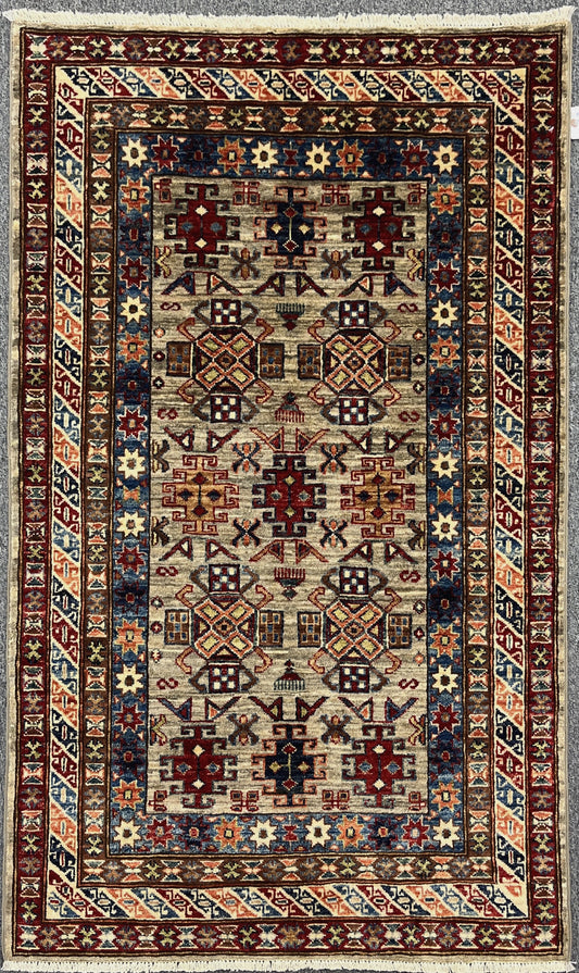 Super Kazak 3X5 Handmade Wool Rug # 14579