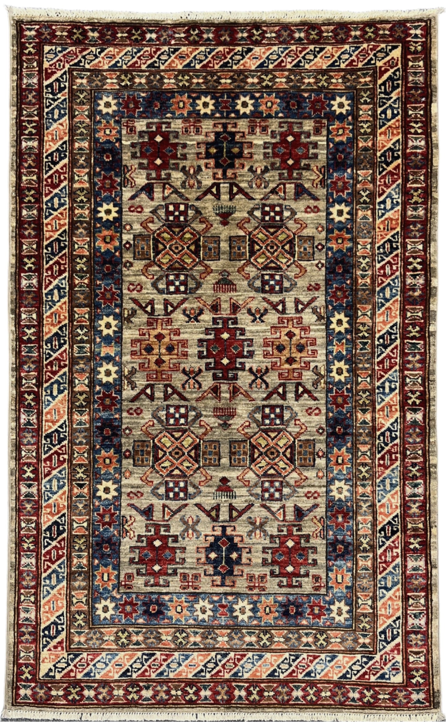 Super Kazak 3X5 Handmade Wool Rug # 14578