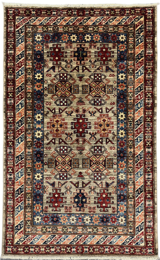 Super Kazak 3X5 Handmade Wool Rug # 14578