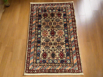 Super Kazak 3X5 Handmade Wool Rug # 14576