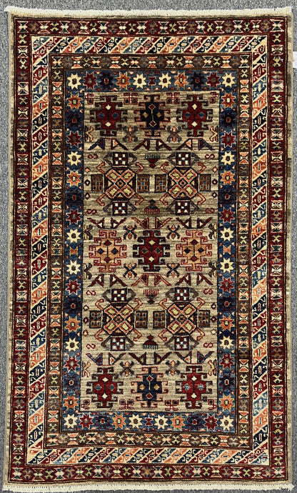 Super Kazak 3X5 Handmade Wool Rug # 14576