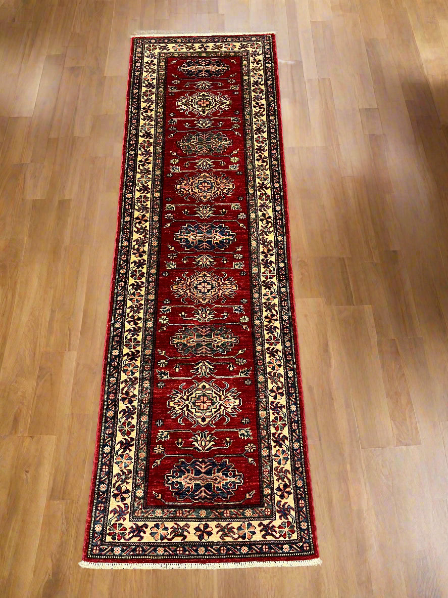 Super Kazak Runner 2' 6"X8' Handmade Wool Rug # 14584