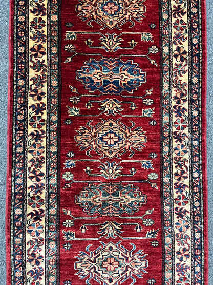 Super Kazak Runner 2' 6"X8' Handmade Wool Rug # 14584