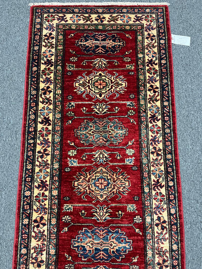 Super Kazak Runner 2' 6"X8' Handmade Wool Rug # 14584