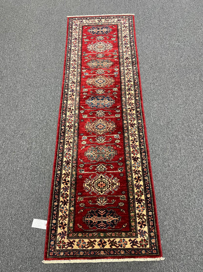 Super Kazak Runner 2' 6"X8' Handmade Wool Rug # 14584