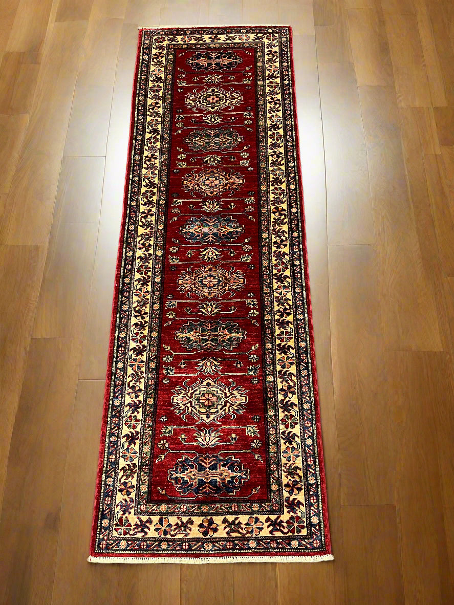 Super Kazak Runner 2' 6"X8' Handmade Wool Rug # 14585