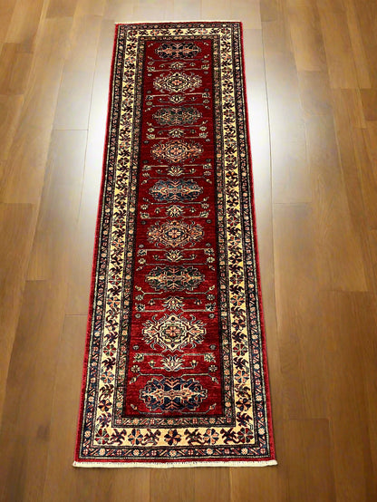 Super Kazak Runner 2' 6"X8' Handmade Wool Rug # 14585