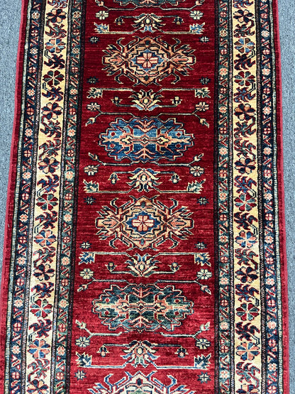 Super Kazak Runner 2' 6"X8' Handmade Wool Rug # 14585