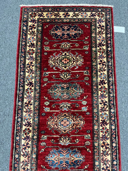 Super Kazak Runner 2' 6"X8' Handmade Wool Rug # 14585