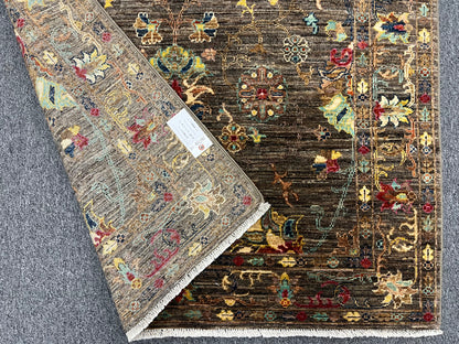 Gray Mohal 4X6 Handmade Wool Rug # 14594