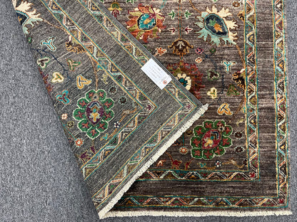Gray Mohal 4X6 Handmade Wool Rug # 14592