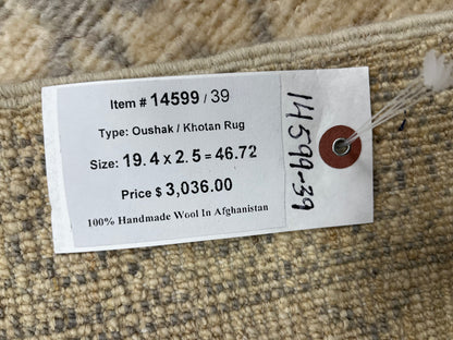Oushak 2' 5"X20' Handmade Wool Runner Rug # 14599