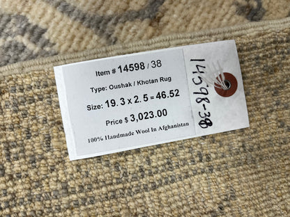 Oushak 2' 5"X19' Handmade Wool Runner Rug # 14598