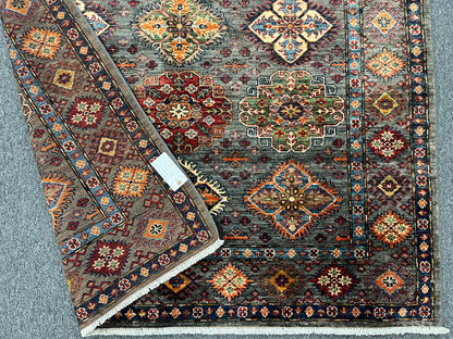 Silver Super Kazak 5X7 Handmade Wool Rug # 14591