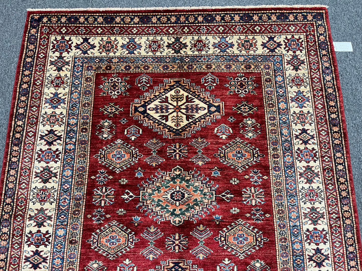 Red Super Kazak 5X7 Handmade Wool Rug # 14590