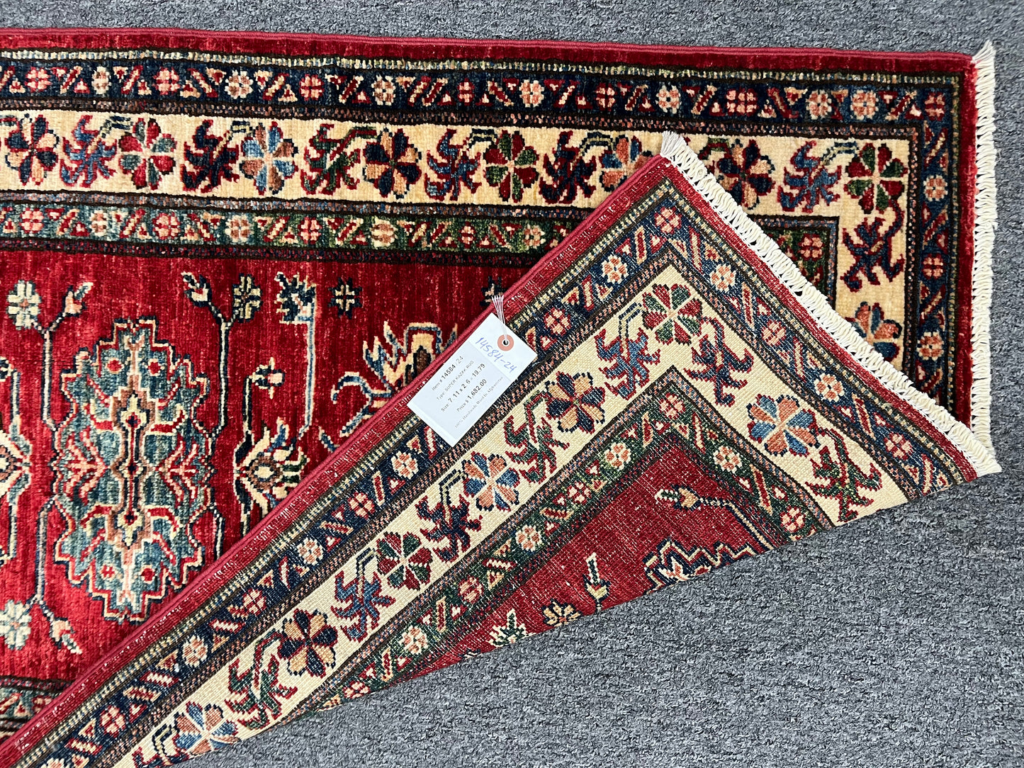Super Kazak Runner 2' 6"X8' Handmade Wool Rug # 14584