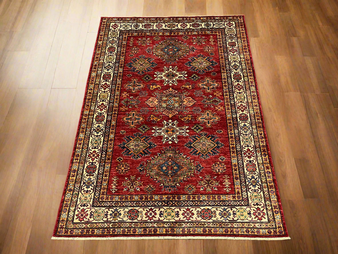 Super Kazak 6X8 Handmade Wool Rug # 14570