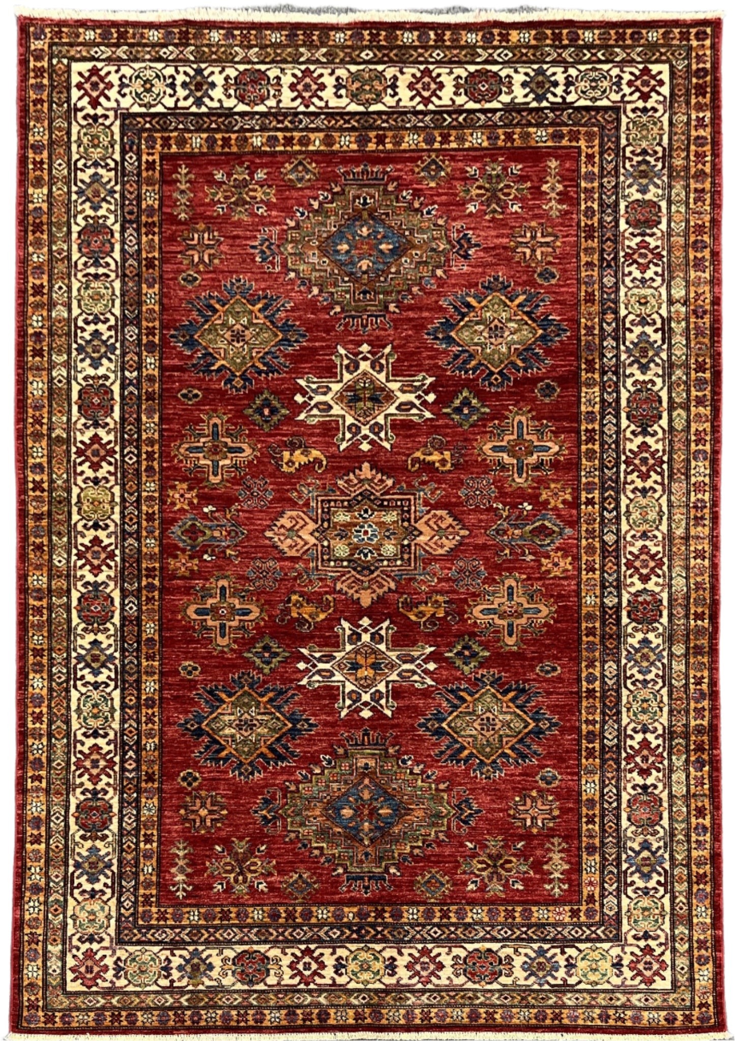 Super Kazak 6X8 Handmade Wool Rug # 14570