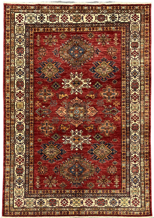 Super Kazak 6X8 Handmade Wool Rug # 14570