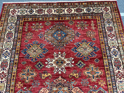 Super Kazak 6X8 Handmade Wool Rug # 14570