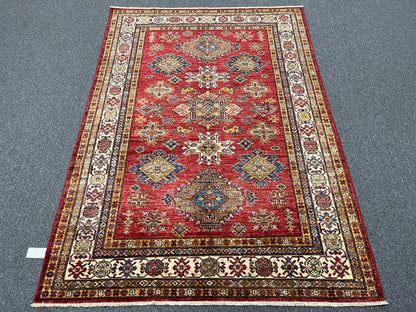 Super Kazak 6X8 Handmade Wool Rug # 14570