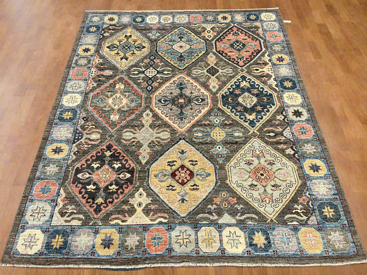 Gray Oushak 8X10 Handmade Wool Rug # 14597