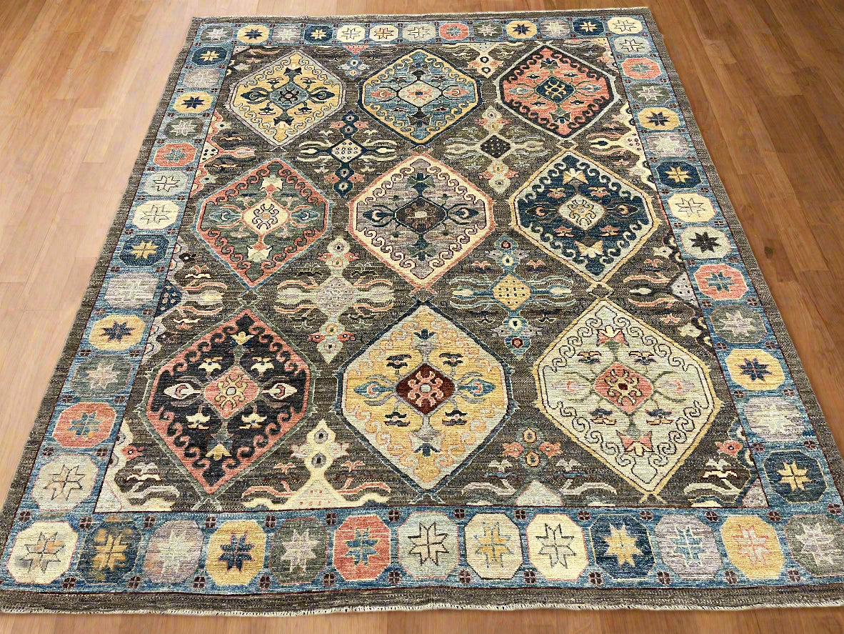Gray Oushak 8X10 Handmade Wool Rug # 14597