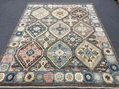 Gray Oushak 8X10 Handmade Wool Rug # 14597