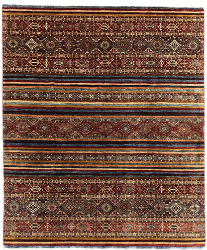 8X10 Khurjin Multicolor Handmade Wool Rug # 14565