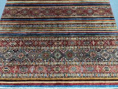 8X10 Khurjin Multicolor Handmade Wool Rug # 14565