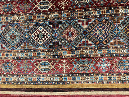 8X10 Khurjin Multicolor Handmade Wool Rug # 14565
