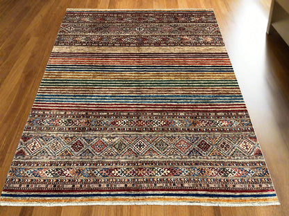 8X10 Khurjin Multicolor Handmade Wool Rug # 14564
