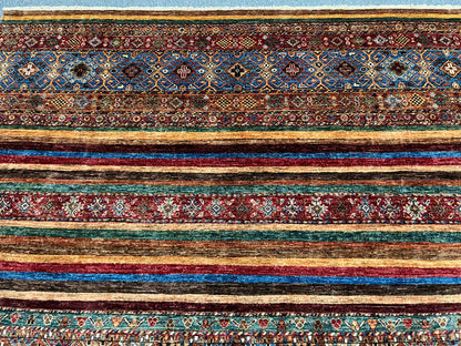 8X10 Khurjin Multicolor Handmade Wool Rug # 14561