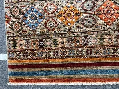8X10 Khurjin Multicolor Handmade Wool Rug # 14567