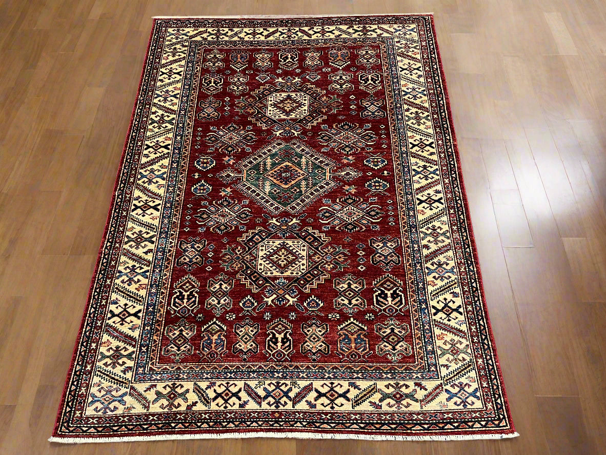 Super Kazak 6X8 Handmade Wool Rug # 14569